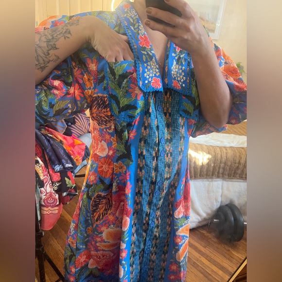 FARM Rio Vibrant Floral Maxi Dress - Blue and Orange - Picture 2 of 10